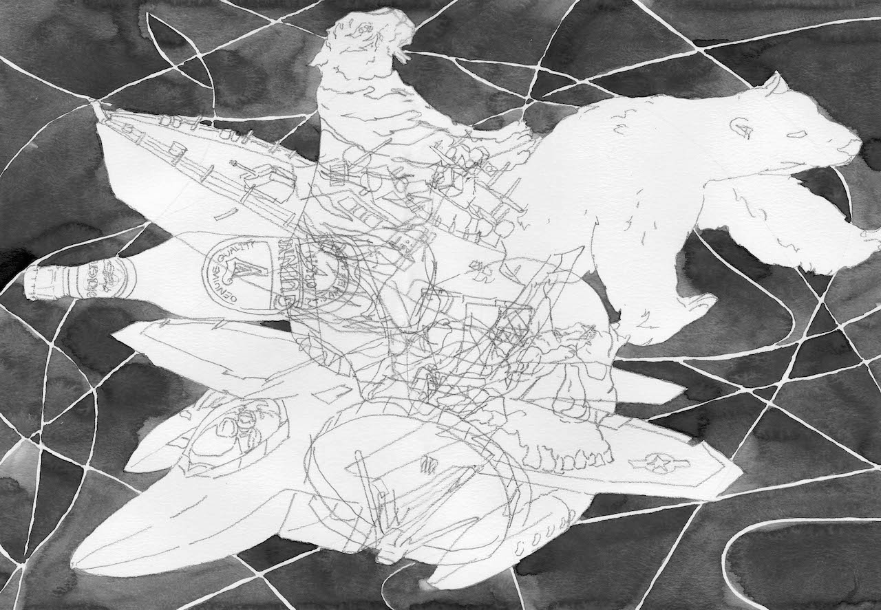 The collision of images, Ryu Sung Chul, 2013, Pencile, water color on paper, 39 x 27 cm